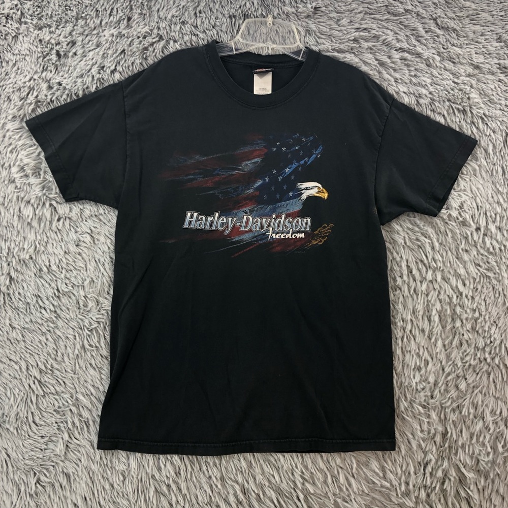 Harley Davidson Tshirt Mens Large Vintage Hanes Beefy T Kansas City Motorcycle